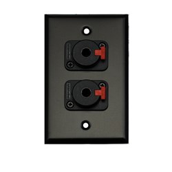 Whirlwind Wall Plate - 1 Gang Black 2 Whirlwind WCQF 1/4 Inch Jacks